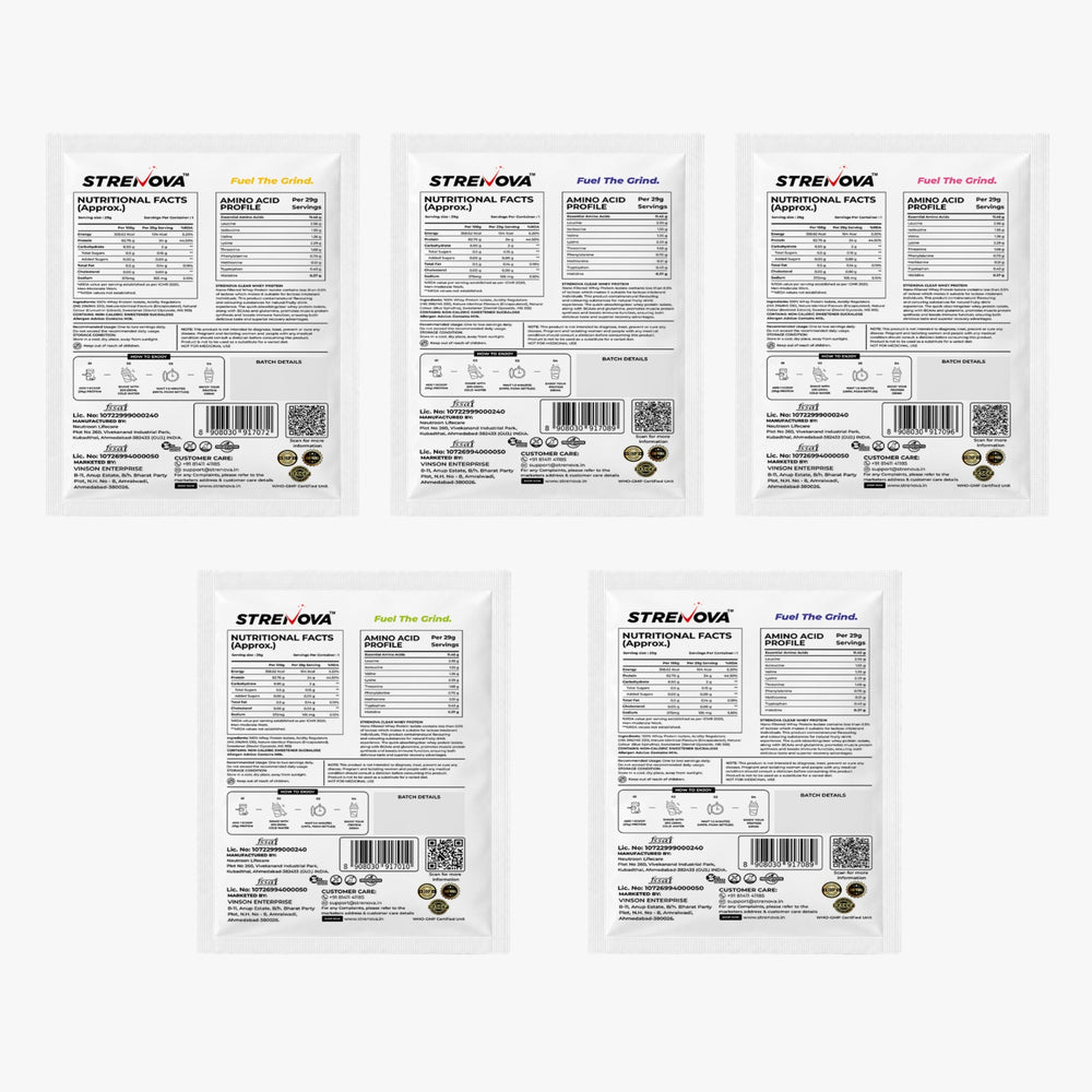 Clear Whey Isolate Pack of 5 | Assorted Flavours